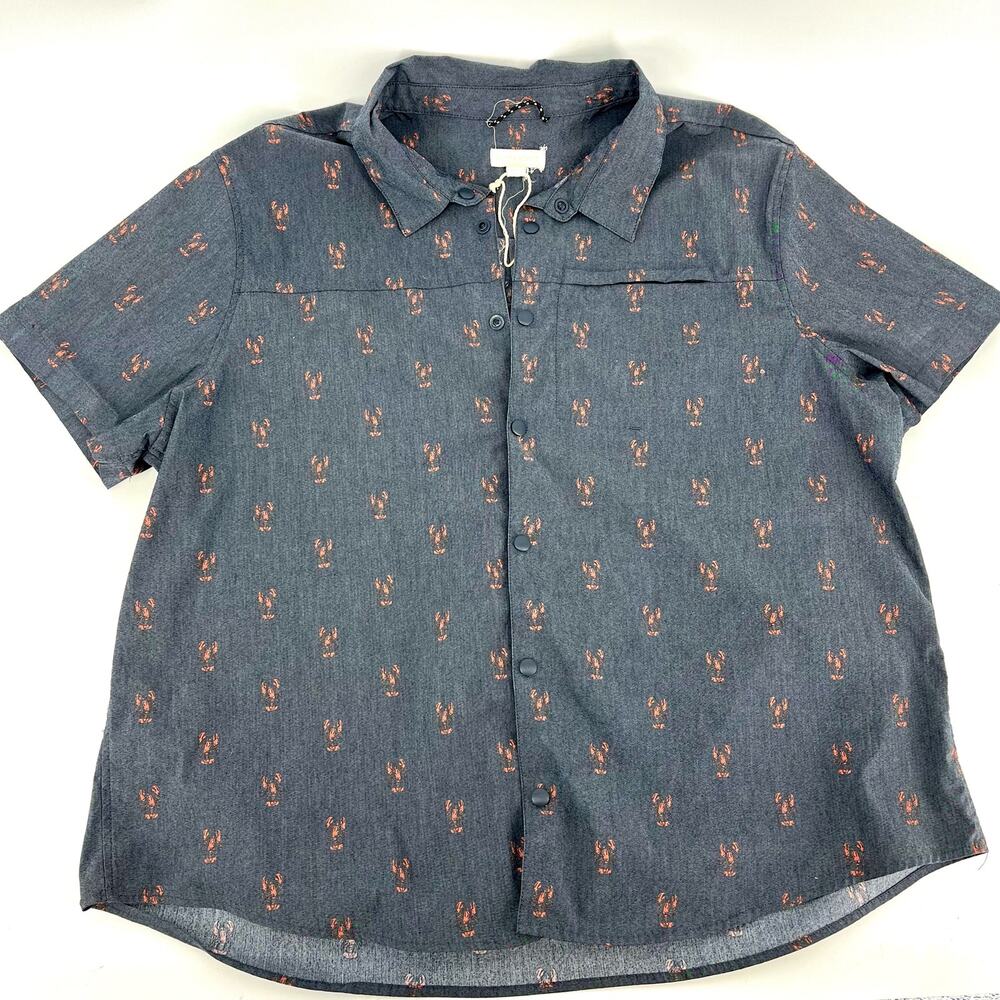 Ecothreads new gray mens' shirt‎ with lobster motif (XXL)